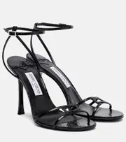 [Jimmy Choo] Jimmy Choo Leo 100 leather sandals AU 12 black