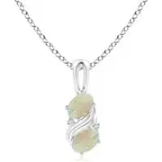 Two Stone Opal Swirl Pendant