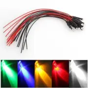 10Pcs 20cm 3mm/5mm LED Lamp Cable Bulb Pre-wired DC-Emitting Diode Light AU