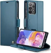 for Samsung Galaxy A13 4G Case,for Galaxy A13 4G Wallet Case,for Galaxy A04S Case,Boyobacase RFID Blocking Phone Case [Card Slot] [Stand Feature] [Side Magnetic Closure]-Navy Blue