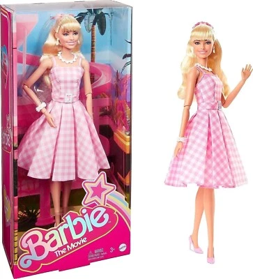 BARBIE The Movie PINK GINGHAM DRESS Margot Robbie Collectible Doll IN HAND