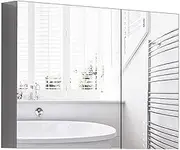 Bathroom Mirror Cabinet with Towel Rack, Simple Wall-Mounted Storage Cabinet, Hidden HD Makeup Mirror, Wall Decoration, Storage Rack, Mirrors