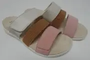 Spenco Tessa Sz US 5.5 W WIDE EU 35.5 Women's Leather Slide Sandals Coral Cloud