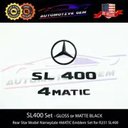 SL400 4MATIC Rear Star Emblem Black Letter Badge Logo Sign for AMG Mercedes R231