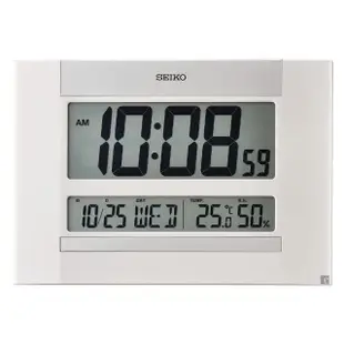 【SEIKO 精工】溫溼度顯示 座掛兩用電子鐘 時鐘 時鐘(QHL088W)