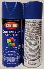 (2 Ct) KRYLON K05564007 COLORmaxx Spray Paint, Satin, Iris, 12 oz