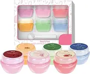 Lip Mask Set, 6PCS Lip Sleeping Ma-sk Set with Spoon, Moisturizing Lip Balm Set, Lip Balm for Women, Lip Balm Gift Set, Rich in Vitamin E, Maintains Fragrance, Reduces Lip Lines, Deeply Moisturizes