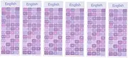 PEPLAYTAL 6pcs English Keyboard Stickers Durable Computer Keyboard Letter Stickers for Laptops Desktops Scratch Resistant Easy to Apply Vibrant Purple Design for Enhanced Typing Experience