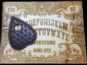 Hand Tooled Black Leather Ouija Board Planchette