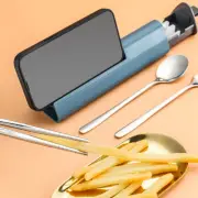 Cutlery School Lunch Cutlery with Travel Case for On-the-go Meals Silent Design