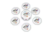 White Marble Tea Coaster Set Mosaic Collectible Arts birds Decor Fine Art Inlay