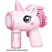 New Unicorn Electric Bubble Gun Kids Toy Bubbles Machine Automatic Soap Blower with Light Outdoor Party Games Children Gift Toy 2