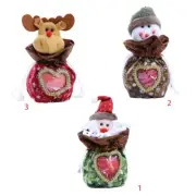 Christmas Drawstring Candy Bag Cartoon Elk Santa Snowman Plush Toy