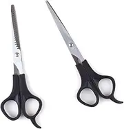 4pcs Barber's Shears Razor Hair Styling Tools Haircut Scissor Hairdressing Scissors Hair Salon Cutter Black
