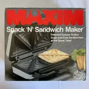 Vintage Maxim Snack Sandwich Maker SM-20 Electric Grill 1990 NEW NOS