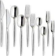 Lucky Wood Meteora Dinner Cutlery Set, 10 Pieces, Knives, Spoons, Forks, 18-10 Stainless Steel, Made in Japan