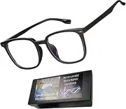 Blue Light Filter Glasses: Improve Sleep Quality, Fight Insomnia, Promote Melatonin Production, Relieve Headaches from Computer, TV, Gaming, Blurred Vision, Clear lenses-black frames
