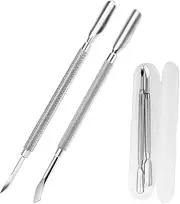 Cuticle Pusher Nail Polish Remover 2-in-1 Cuticle Trimmer Nail Care Tool Cuticle Pusher with 2 Ends Stainless Steel Manicure Tool (Pointed end + Flat Head)