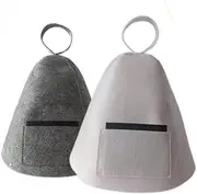 2 Pcs Sauna Hat Hat Sauna Wool Hat Russian Banya Cap for Men Women Bath Accessories, Grey, White