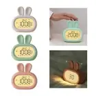 Rabbit Digital Alarm Clock for Kids, Desk Night Light Easy to Read, 3 Snooze