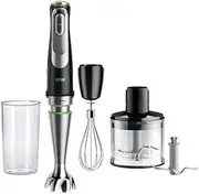 Braun MultiQuick 9 Hand Blender, Hand Mixer, XL Food Processor, Active PowerDrive Technology, Chopper 500ml, 600 ml BPA-Free Beaker with Lid, 1200W, MQ 9135XI, Black