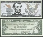 Lot of 500 bills - Abraham Lincoln Memorial Million w Gettysburg Address quote