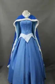 Arrived Sleeping Beauty Aurora Princess Blue Cosplay Costume