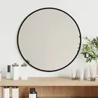 Wall Mirror Black Ø 40 cm Round Decorative Home Accent Modern Wall Decor 48185