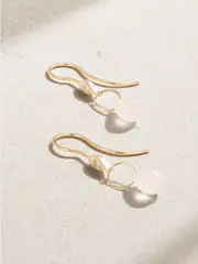 [Melissa Joy Manning] Melissa Joy Manning - 14-karat Recycled Gold, Rose Quartz And Diamond Earrings - One size One size Gold