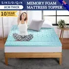8CM Cooling Gel Memory Foam Topper Mattress Queen King Double Single 7-Zone AU