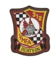 4.25" MARINE CORPS VMFA-312 CHECKERBOARDS COLOR LEATHER PATCH