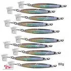 10pcs Silver 2.8oz Colt Sniper jig 80g Vertical jig 3561D-DT MUSTAD Treble Hook