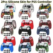 1 Pair Silicone Rubber Soft Skin Case Cover for PS5/PS5 Slim/PS5 Pro Controller