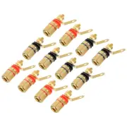 Terminal Binding Post Amplifier Jack Speaker Screw Plug Black Red 6 Set