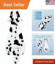 Durable Plush Squeaky Dog Toy - No Stuffing for Active Indoor Play, Cow Style