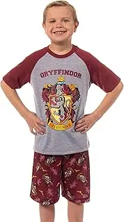 [INTIMO] Harry Potter Boys' Hogwarts All Houses Sleep Pajama Set Shorts, Gryffindor, 8