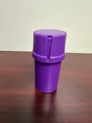 MedTainer – 20 Dram Storage Container with Built-in Grinder –Purple