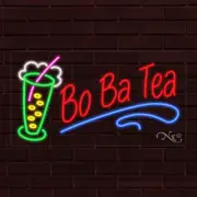 BRAND NEW "BO BA TEA" w/LOGO UNDERLINE 33x18X1 INCH LED FLEX INDOOR SIGN 30374