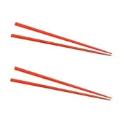 2 Pairs Lacquered Wood Chopsticks D.line Asian Japanese Food Sushi - Red