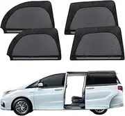 ZATOOTO Car Window Screen for MPV Minivan Truck, 4 Pack Single Layer Covers for Sliding Door Large Square Windows, Shade for Baby Family Pets Camping Sleeping, Black