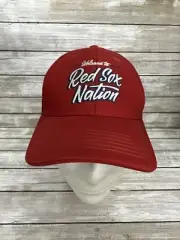 Boston Red Sox Budweiser Red Baseball Hat Welcome to Red Sox Nation NEW RARE