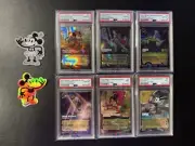 Disney Lorcana D23 Collection Set of 6 - 4 PSA 10 / 2 PSA 9 & Stickers