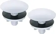 2 Pack Kitchen Sink Hole Cover Faucet Hole Cover Kitchen Sink Tap Hole Plate Stopper Cover Blanking Metal Stainless Steel Plug (White)
