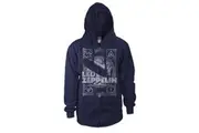 Led Zeppelin Unisex Adult Vintage Full Zip Hoodie (Blue) (S)