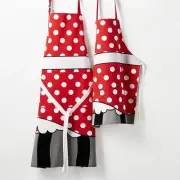 Lot of 2 William Sonoma Minnie Adult & Kid Matching Aprons NWT/NWB