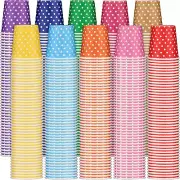 1000 Pack 5Oz Paper Cups, Multicolor Small Disposable Cups, Dot Water Cups Bulk