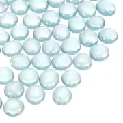 Glass Beads,20pcs Flat Glass Gemstone Light Sea Blue 0.22lbs Glass Marbles