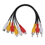 3RCA Male Jack to 6 RCA Female Plug Splitter Audio Video AV TV DVD Adapter Cable