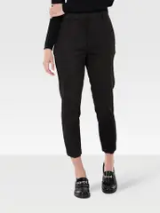 Black Pauline Stitch Regular Waist Trousers