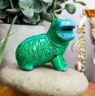 Turquoise Green Egyptian Goddess Taweret Hippo With Hieroglyphs Mini Figurine